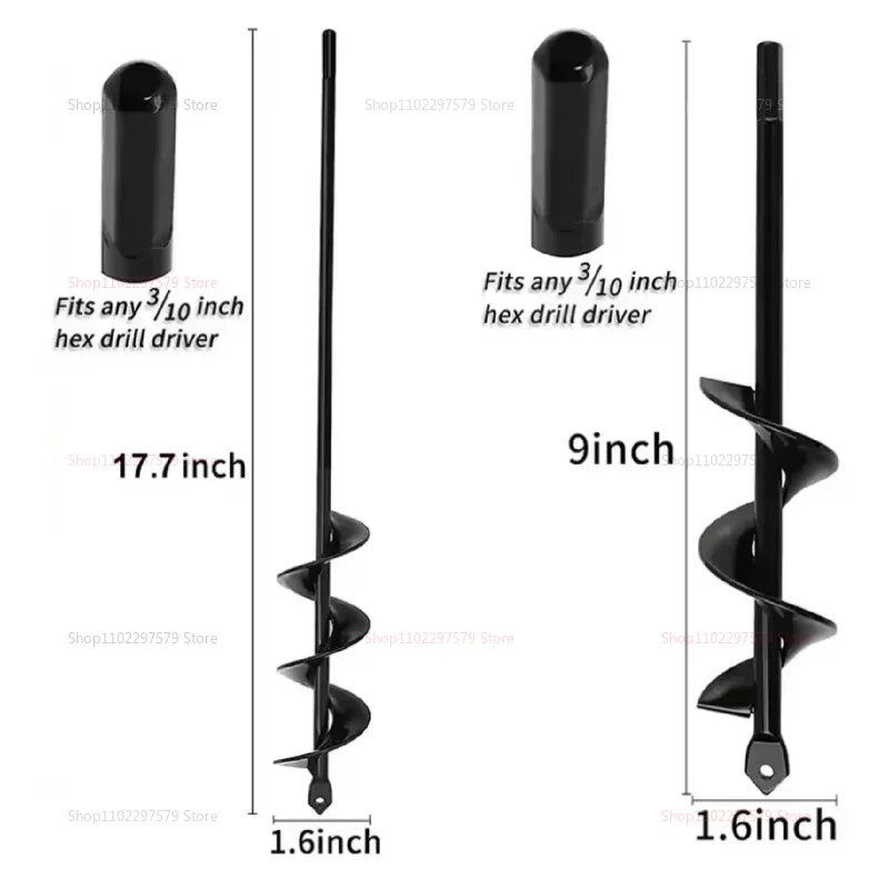 Broca en espiral con barrena para jardín, macetero de flores para jardinería, taladro para tierra, herramienta excavadora de agujeros, accesorios de broca para suelo suelto