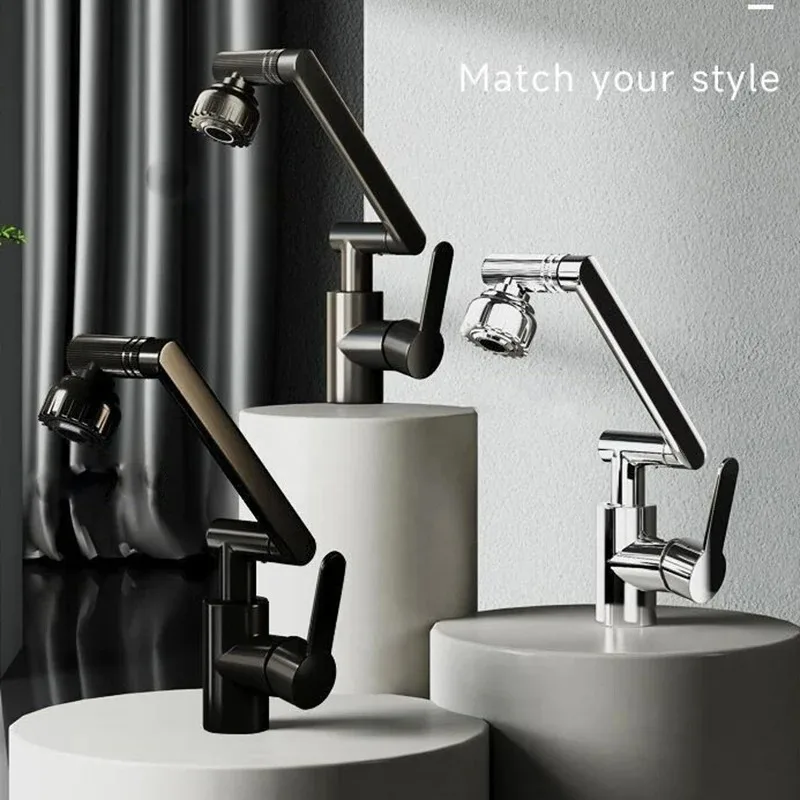 

Universal Rotating Dual-mode Faucet Mechanical Arm Wash Basin Kitchen Bathroom Hot And Cold Household Basin Wash Basin Wash Up