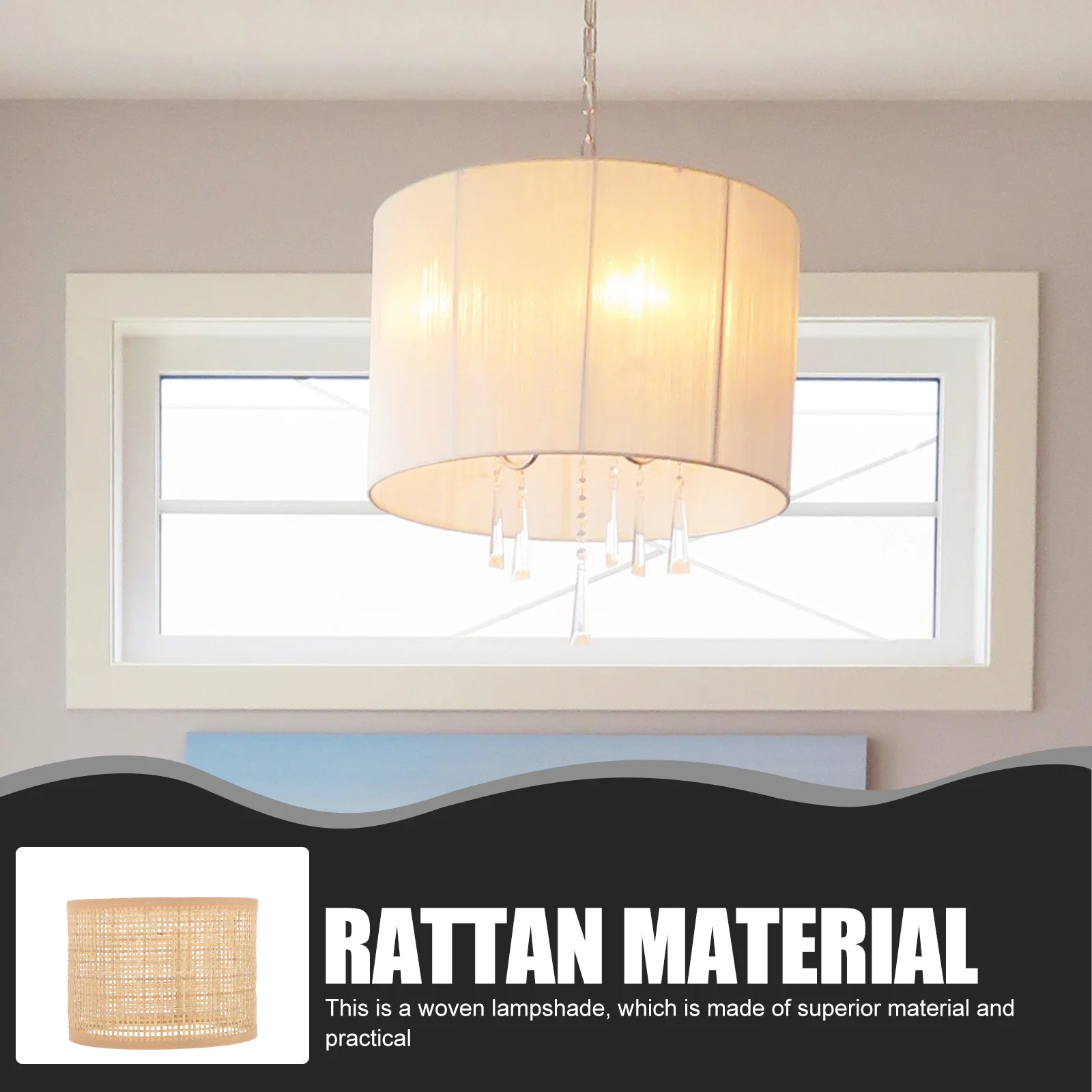 

1Pcs Square Lampshade Creative Weaving Craft Lamp Cover Decor Decorative DIY Light Shade Home Lamp Shade Adornment