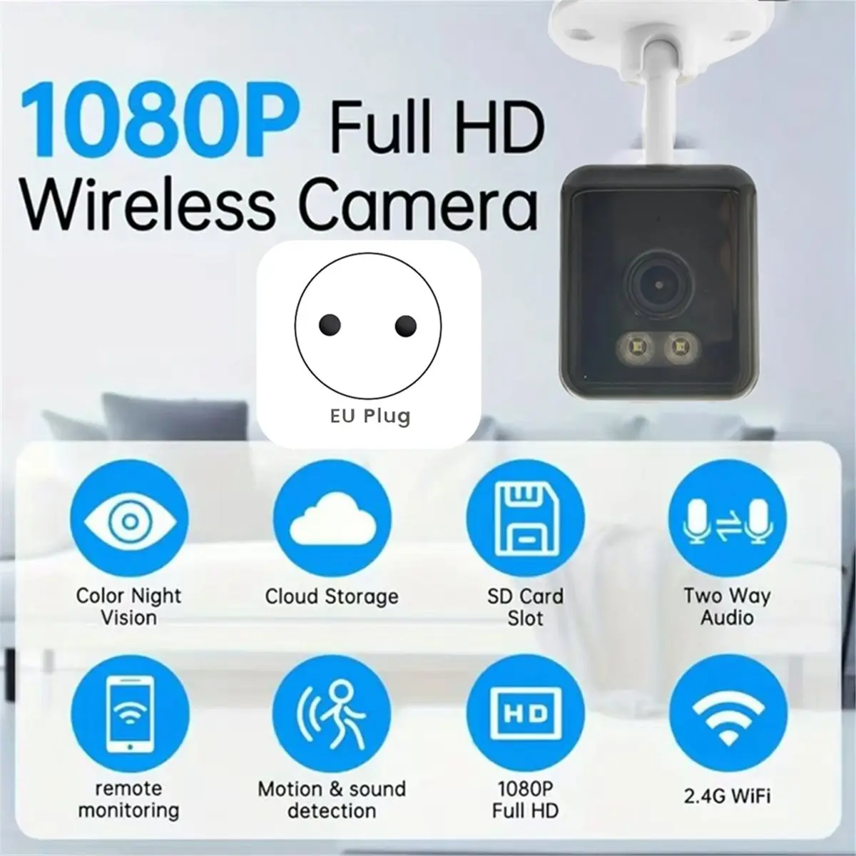 Learned- Tuya Smart 1080P WiFi IP Camera Indoor Wireless Color Night Home Security AI Human Detect Surveillance Camera EU Plug