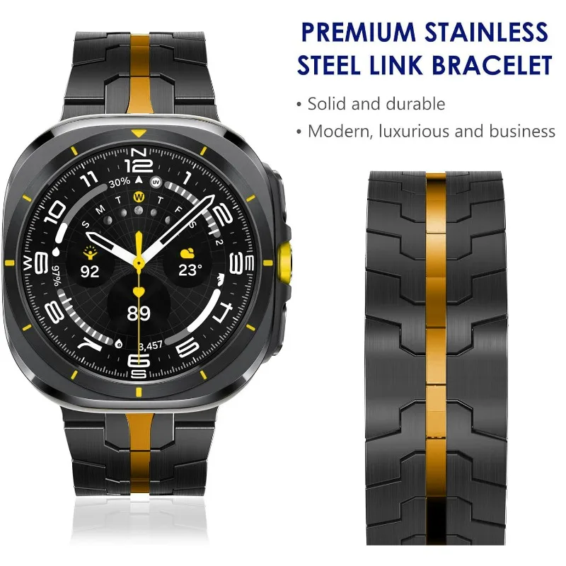 Stainless Steel Integrated Metal Watch Band Compatible for Samsung Watch 8 Ultra Replacement Wrist Strap Smart Watch Accessory