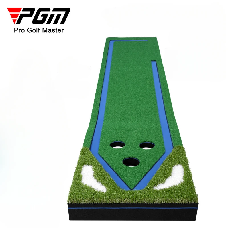 PGM ndoor Golf Green Trainer with Track Multi Hole Simulation Lawn Home Golf Office Putt Training Golf Supplies GL021