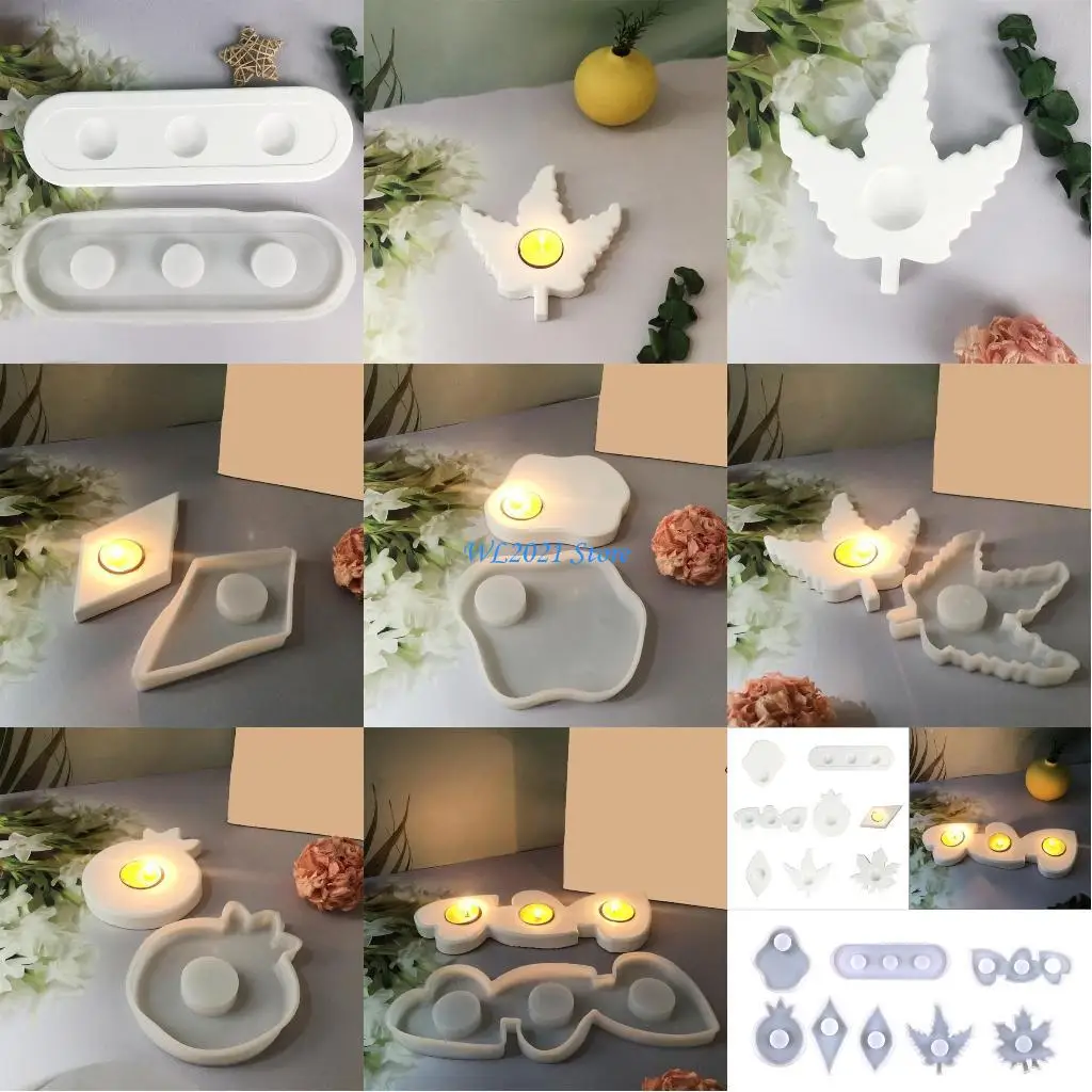 

G5GC Holder Silicone Molds Irregular Shaped Base Tray Mould DIY Cement