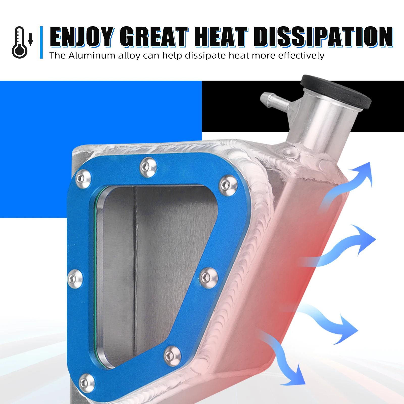 NICECNC For Yamaha Raptor 700 ATV Overflow Coolant Radiator Tank Reservoir For Raptor 700R 2013-2026 Aluminum 1PE-F1871-00-00
