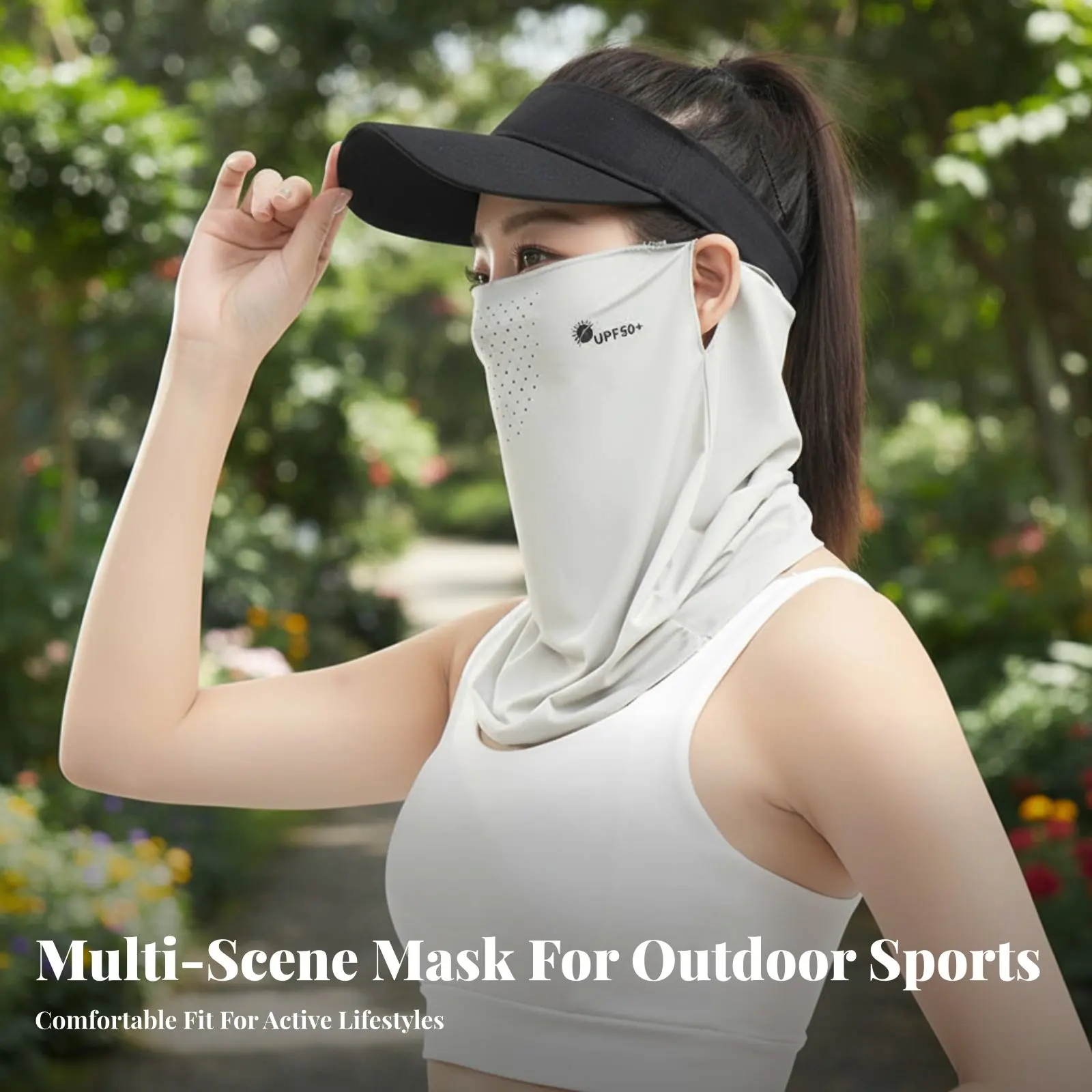 

Protection Face Face Cover UPF 50+ Ice Silk Sun Cover Ice Silk Sun Guard Breathable Full Face Neck Gaiter Skin-Gentle