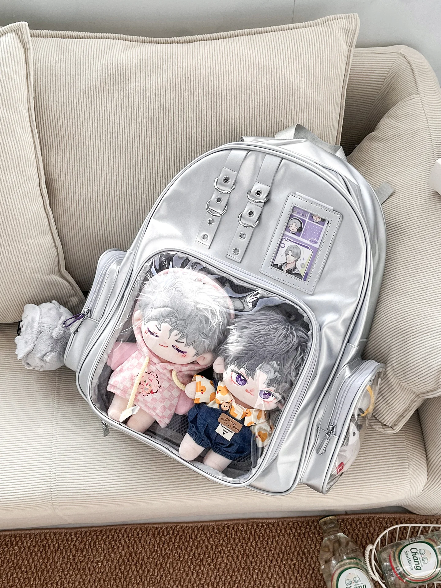 オリジナル透明ダブルショルダー二次元キャンパススクールバッグレディースバッグ