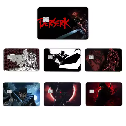 Anime B-BERSERK Stickers 4pcs PVC Credit Card Skin Stickers Removable Self-adhesive Protective Film