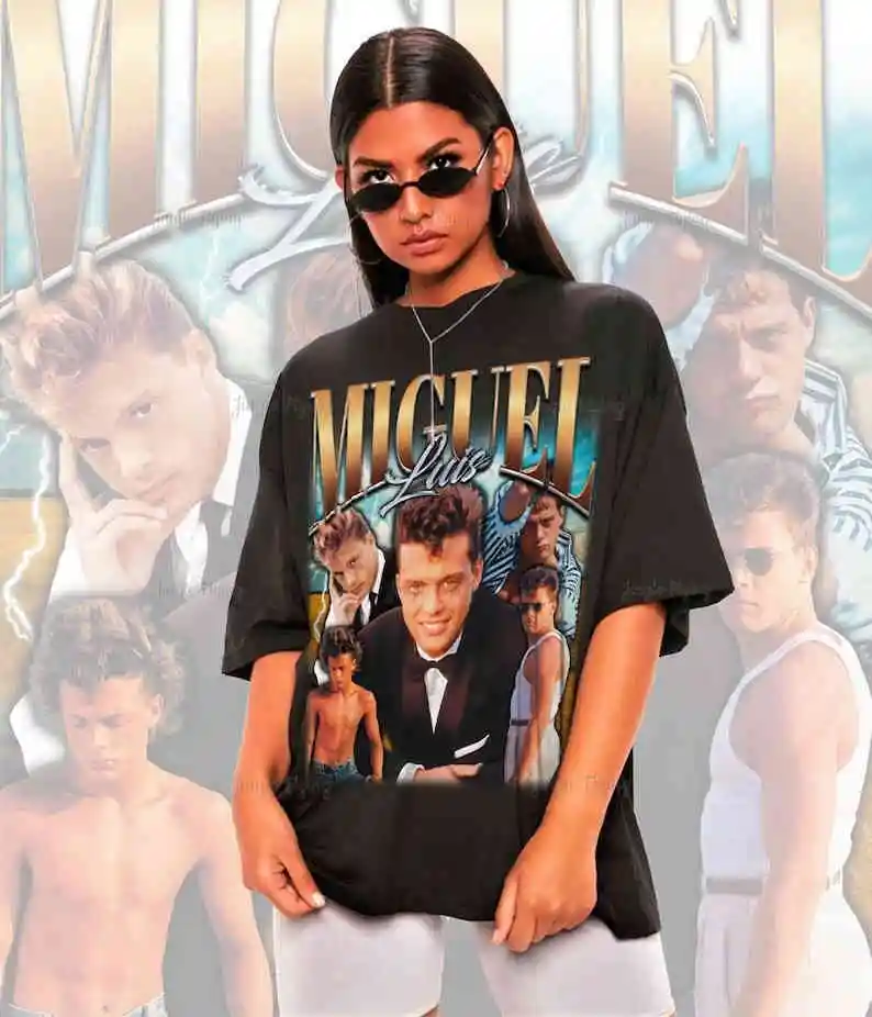 Retro Luis Miguel Tshirt T-Shirt Merch Sweatshirt 100% Cotton Tee Mens Clothing