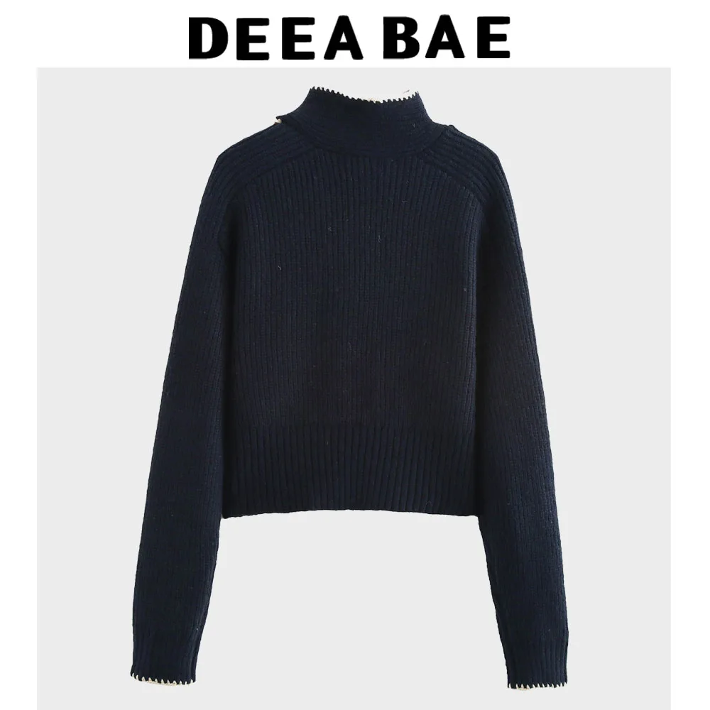 DEEABAE Winter Clothes Women 2025 Christmas Pullovers Sweet Bow Decoration Color Matching Long Sleeve Sweater