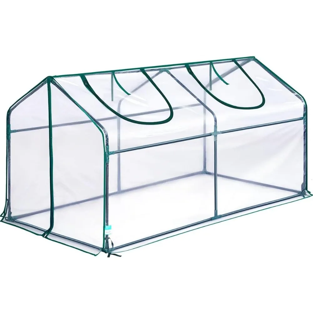 

Mini Cloche Greenhouse Reinforced High Light Transmission Waterproof UV, w/ 50 T-Shaped Plant Tag, 71" x 36" x 36