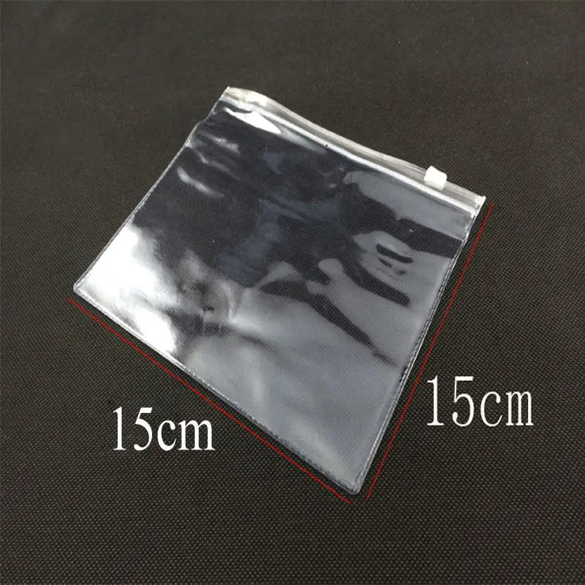 100pcs In/ 4sizes Transparent Blue Pvc Packing Jewelry Plastic Packaging Gift Storage Bags Anti Oxidation Zipper lock Bag