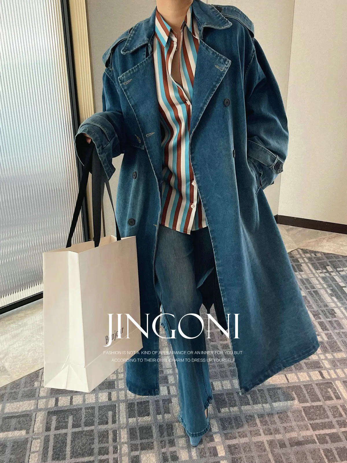 Denim Windbreaker Jacket Tops Y2K Women Clothing 2024 Woman Autumn Trend Korean Style Vintage Elegant Coat Outerwears Luxury New