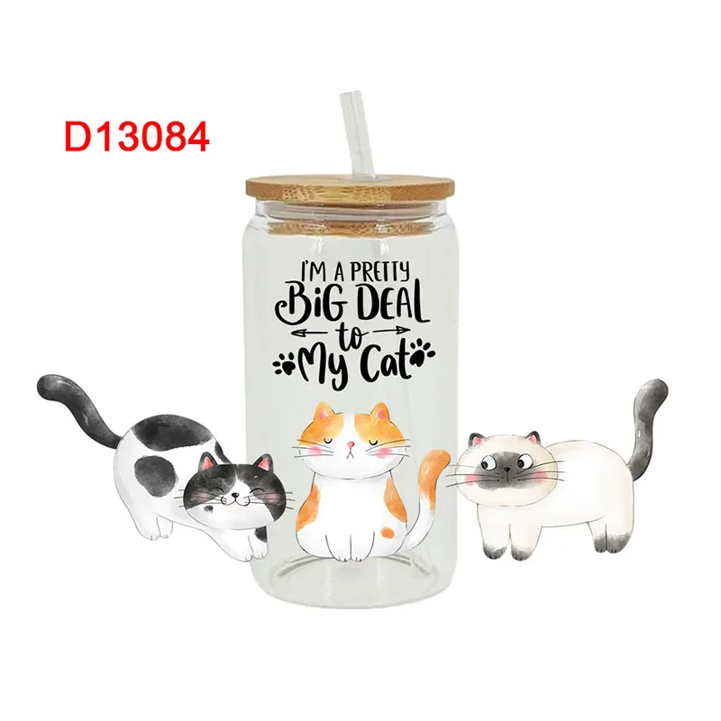 3D UV DTF Transfers Stickers 16oz Cup Wraps Cartoon Animal Dinosaur Printed For DIY Glass Ceramic Metal Leather Etc. D13084