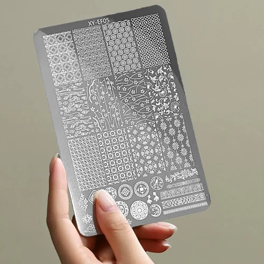 Nail Stamping Plate Plants Tree Geometry Pattern Stamp Template Nail Image Plate Stencil DIY Printing Stainless Steel Nail Tools