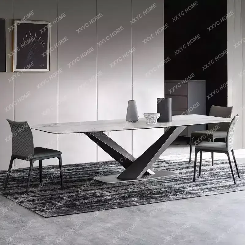 

A Dining Set Chairs Modern Marble Table Large Apartment Italian Minimalist Kitchen Table Family Used In High Quality Furniture