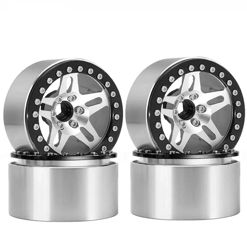 

4Pcs 2.2" Aluminum Beadlock Wheels for 1/10 RC Crawler - Compatible with Axial SCX10 Wraith TRX4 TRX6 D90 Tamiya Capra