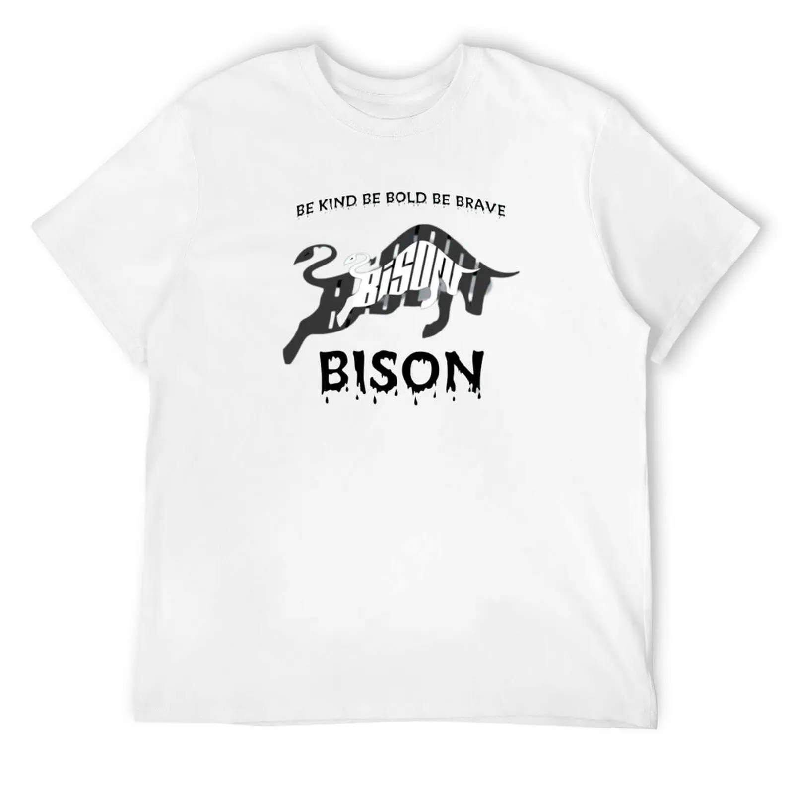 

BE KIND BE BOLD BE BRAVE / BISON SHIRTS ANIMALS SHIRTS T-Shirt heavyweights blacks anime shirts men