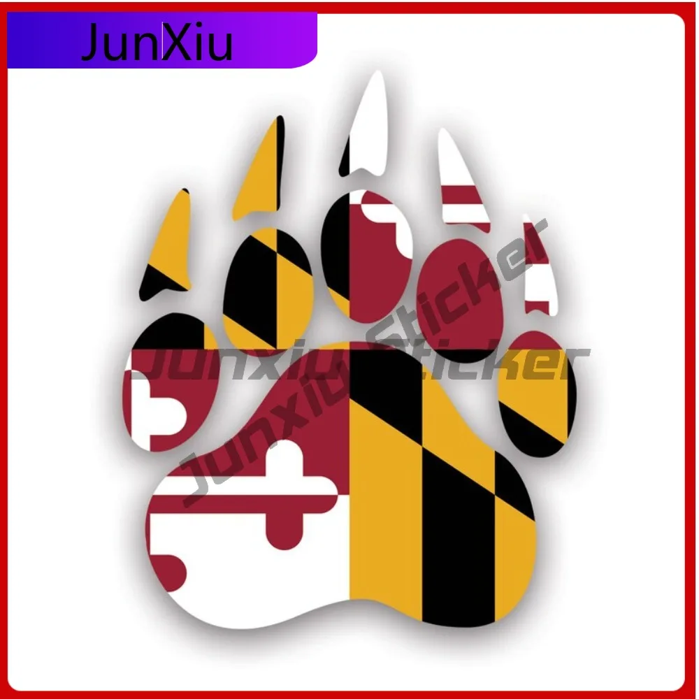

Jdm Awesome Maryland State Epic Bear Print Shaped Sticker Decal American Made Uv Protected Grizzly Track Tracks Polar Outdoors