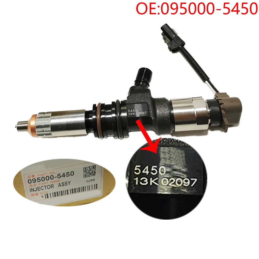 For 095000-5450 High quality 6M60 diesel engine parts common rail fuel injector 