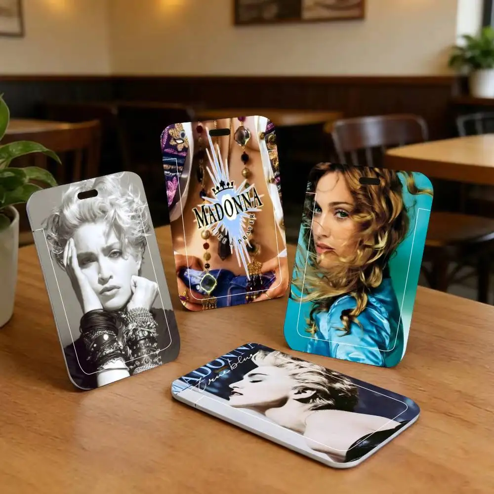 M-Madonna Singer ID Card Holder Neck Strap Pendant Door Badge Holder Lanyards Keychain Work Credential Case Gift