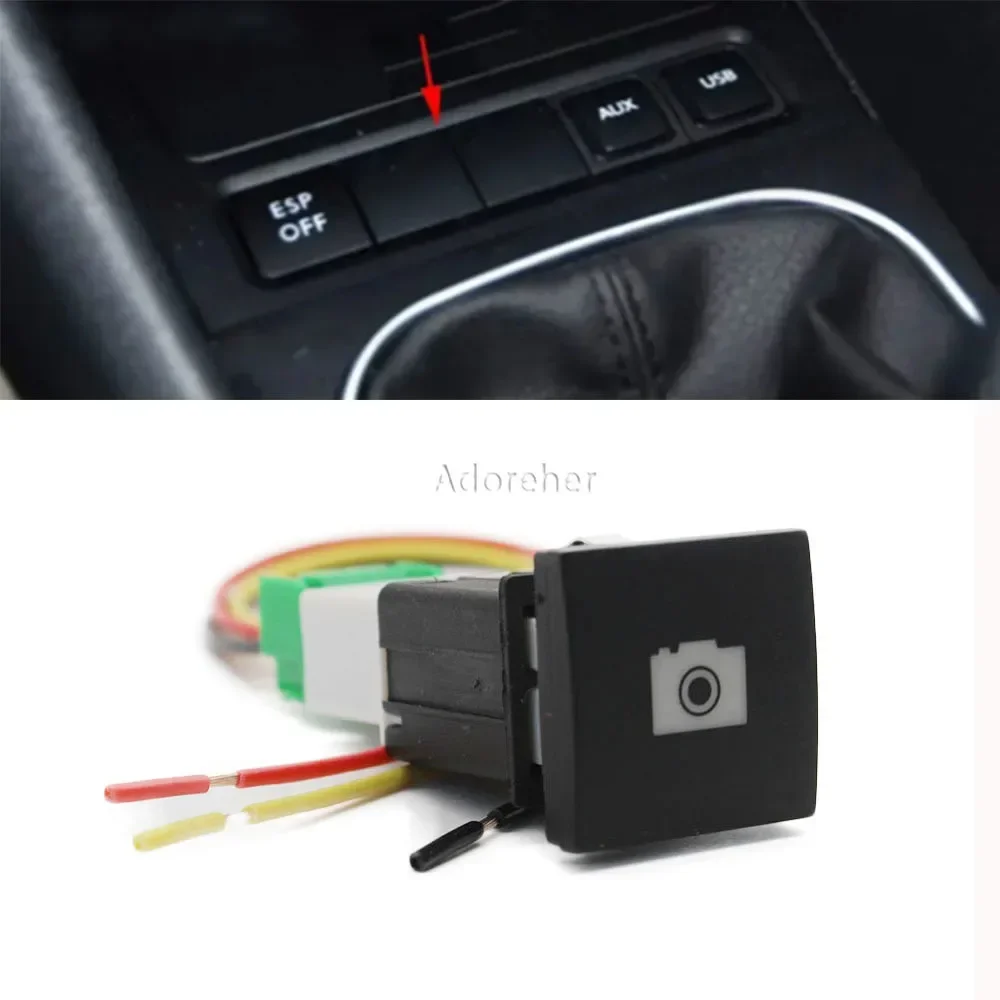 

Автомобильная красная фотокамера заднего вида, 1 шт., переключатель камеры, кнопка включения с проводом для VW Golf 6 2009 2010 2011