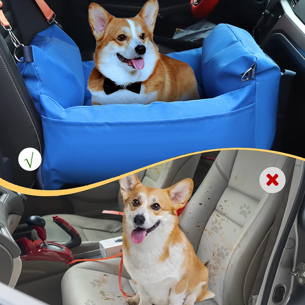 Imagem -02 - Assento de Carro para Cães Pequenos Totalmente Destacável e Lavável Macio Booster Sofá para Pet Transportadora de Viagem Cama para Animais