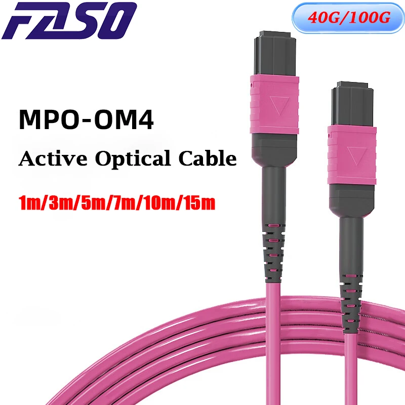 

MPO (мама) к MPO (мама) OM4, 12-ядерная многомодовая оптоволоконная перемычка, патч-корд, для QSFP + прибор приемопередатчиков