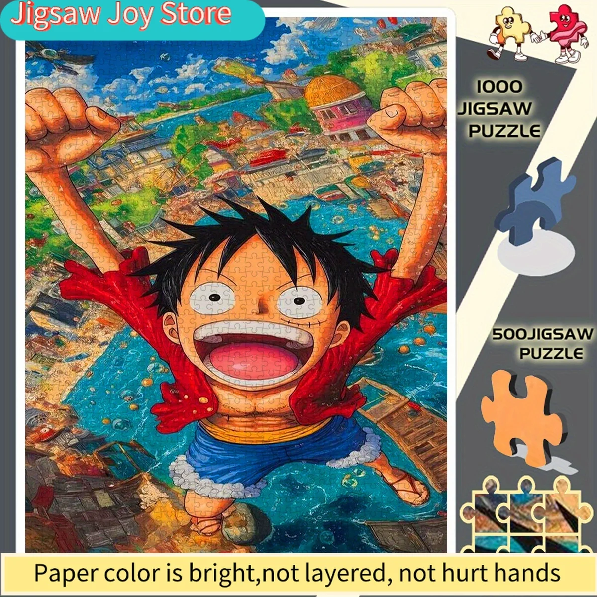 

of Puzzles, Paper Puzzles, DIY Puzzles, Puzzles, Large Puzzles, Luffy Happy Flying One Piece World Is Suitable for Relaxing Pu