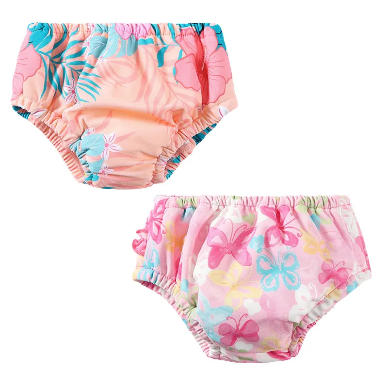 Flower Side Comfortable Baby Swim Diapers Fashion Print Reusable Washable Swimming Diaper Pool Pants