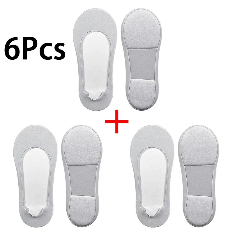 6Pcs Non-slip Boat Sock - Plantar Fasciitis Shoes Insole for Feet - Arch Soft Sponge Invisible Shallow Shoe Pads Shock-absorbing