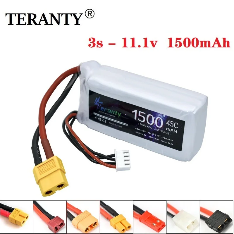 Akumulator LiPo 3S 11,1 V 1500 mAh do helikoptera samochodowego Rc Samolot 11,1 V Akumulator Lipo T/XT60/JST Wtyczka do WLtoys V950