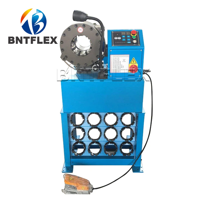 2 Inch 6 Wires Single Phase 220v BNT-32D Digital Excavator Hydraulic Hose Crimping Machine With Quick Change Tool And Dies Base