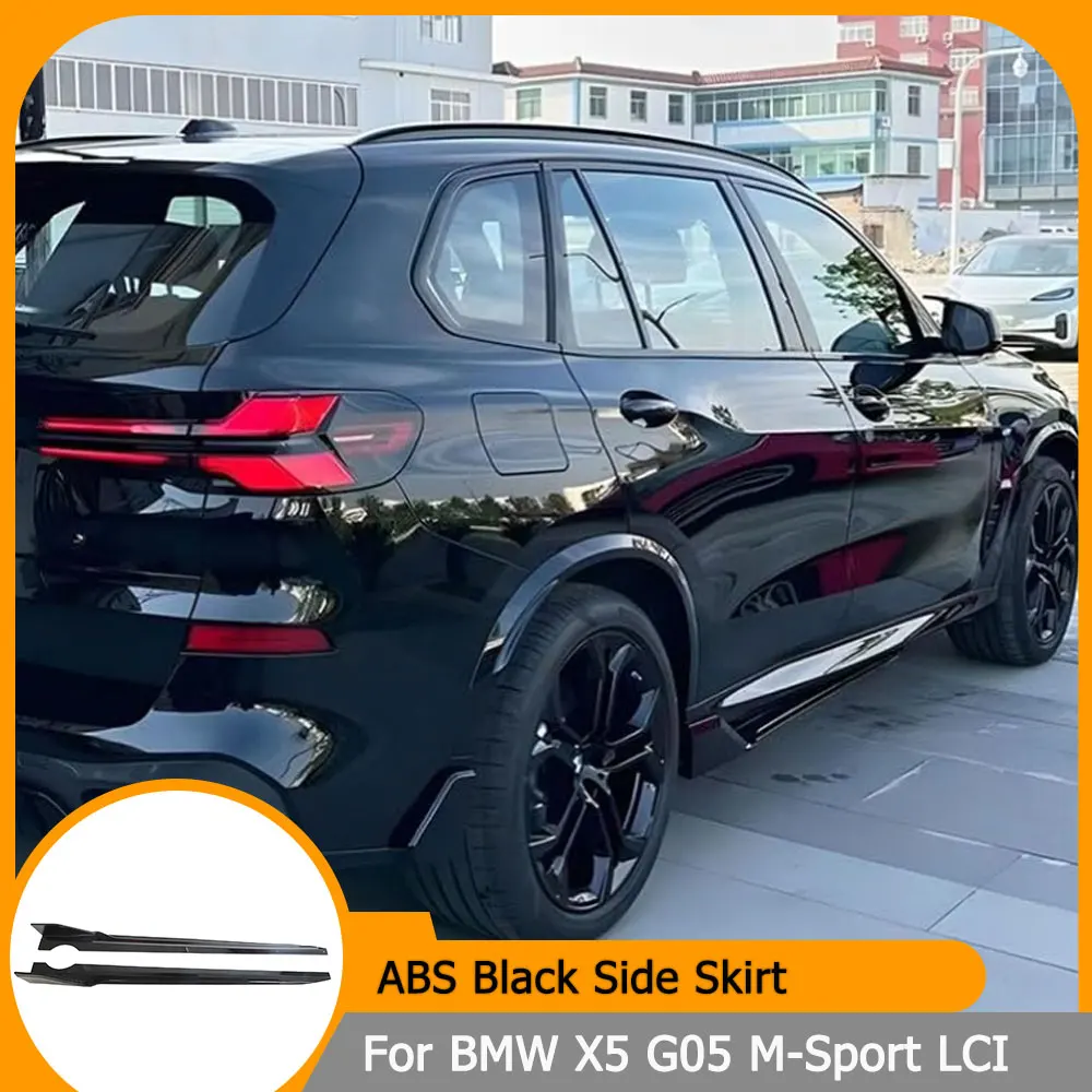 

ABS Glossy Black Car Side Skirt Extension Splitter Lip For BMW X5 G05 M-Sport LCI 2023-2024 Side Door Bumper Skirts Lip