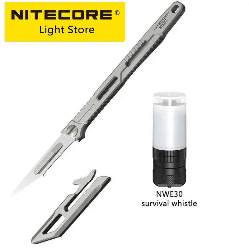 Nitecore NTK07 TC4 Titanium Alloy Unibody Knife CNC Ultra-Slim Lightweight Mini Portable Tactical  for Survival Hunting EDC