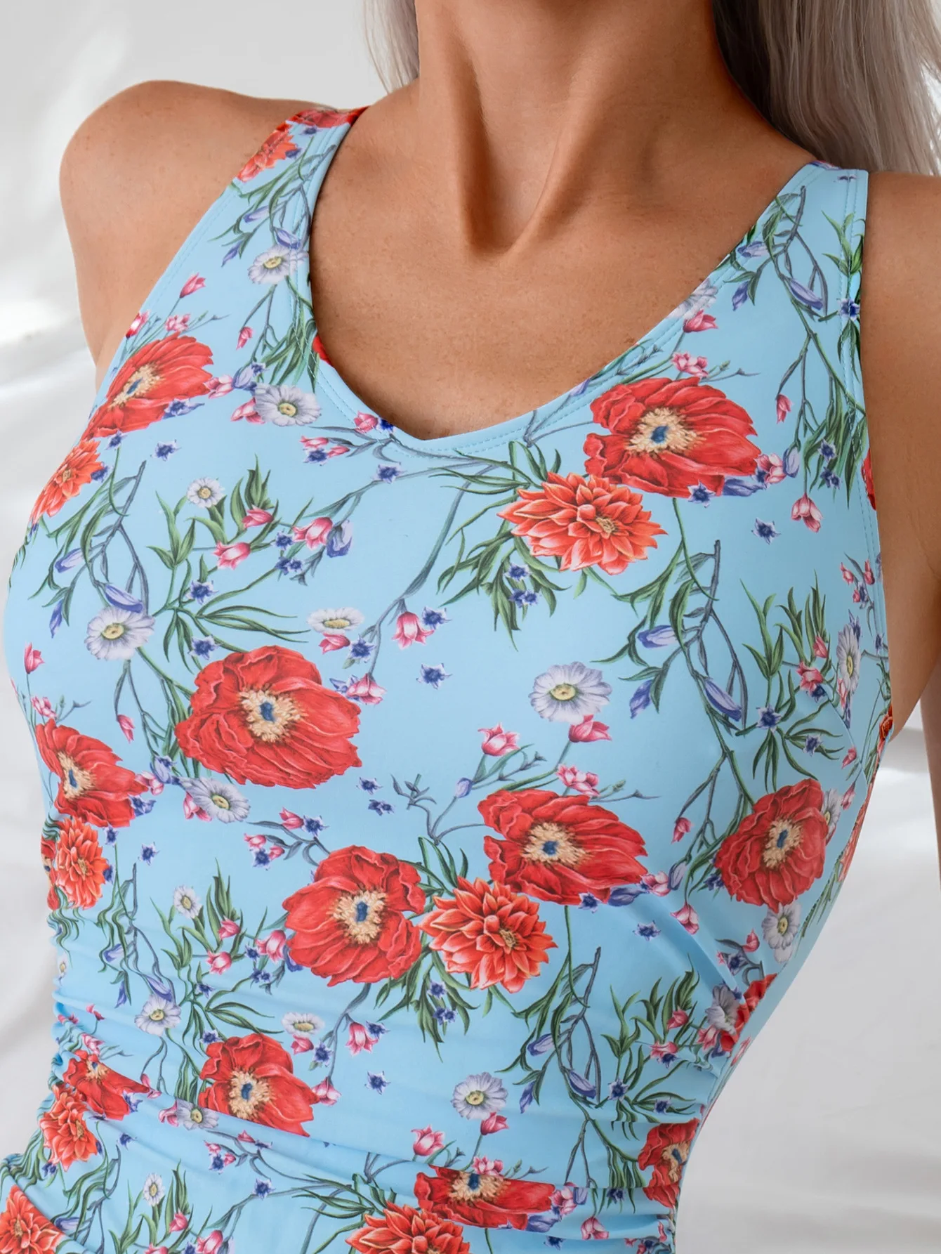 2025 Fashion Sexy Tankini Swimsuit Women's Floral Print One Piece Swimwear Slim Fit Swimsuit Dress for Beach Pool Swim Outfits