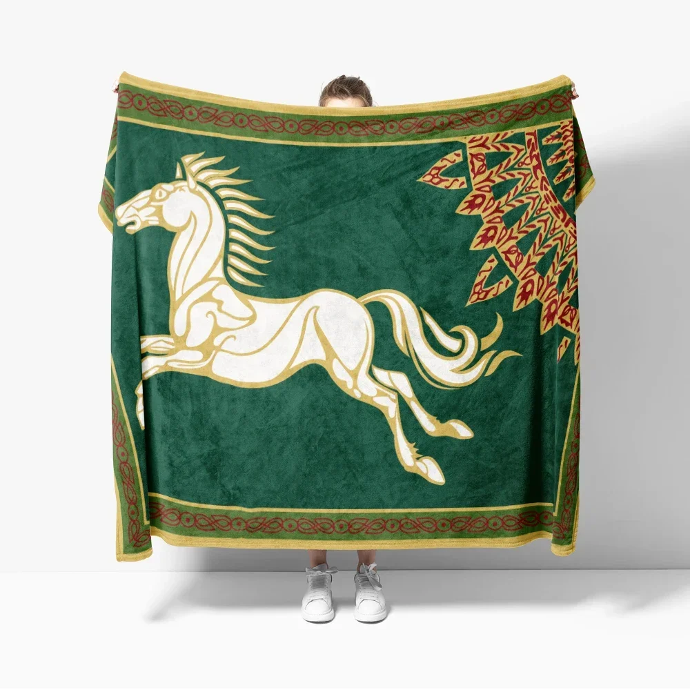 Lord Ring Horse Tree Flannel Throw Blanket for Sofa Decor  Bed Perfect for Movie Nights with a Cute Design