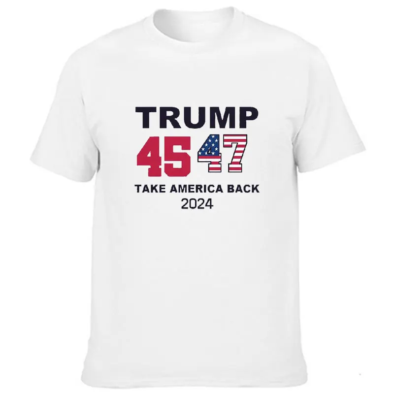 Trump 45 47 Donald Trump 2024 Take America Back Election The Return Premium Short Sleeve Crew Neck T-shirt Cotton Party Top