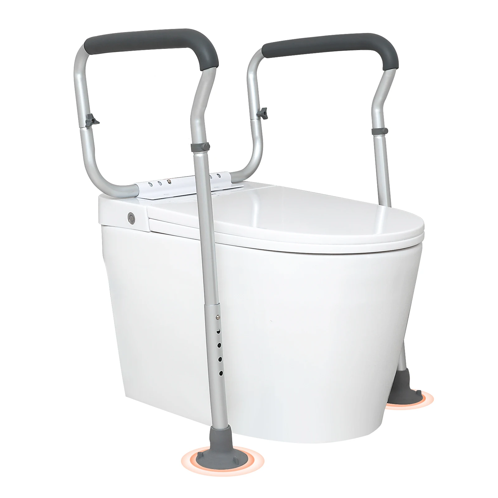 VEVOR Toilet Safety Rail Bathroom Toilet Seat Frame Adjustable Width and Height Fit Most Toilets Supports 300lbs for Handicap