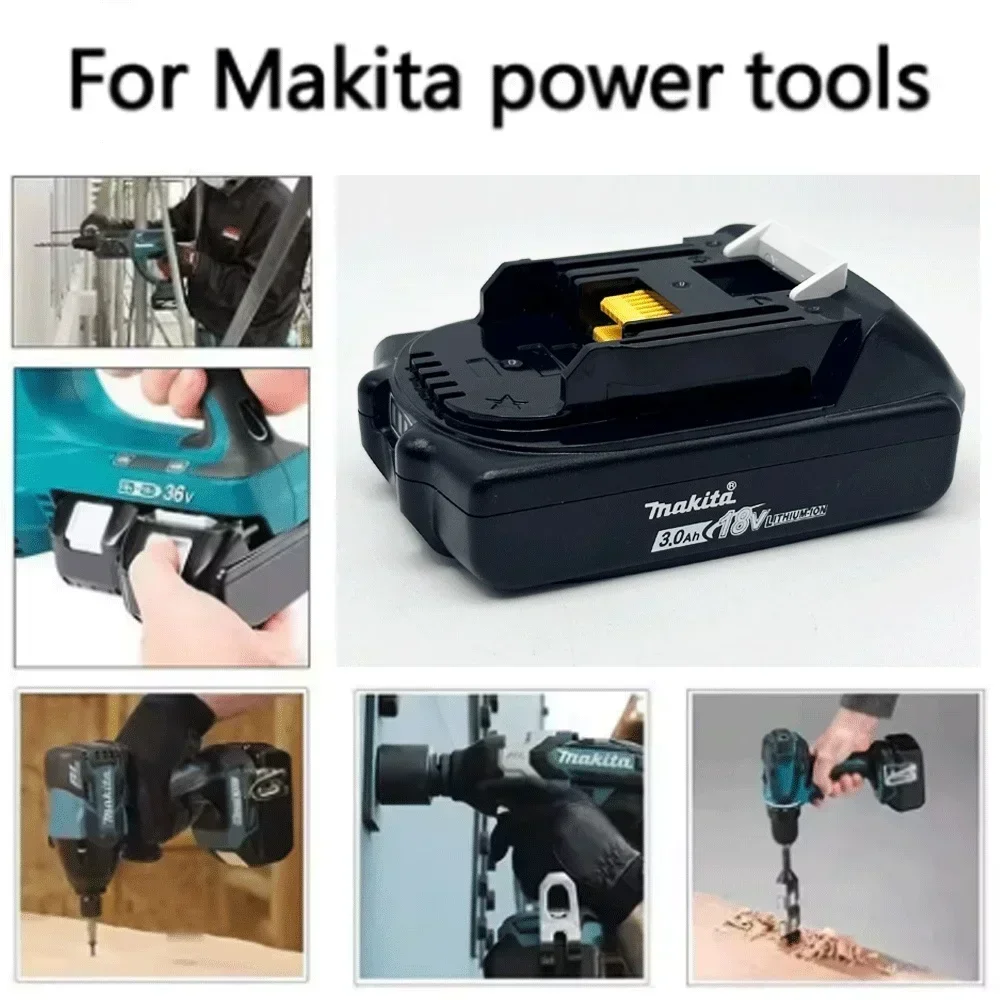 แบตเตอรี่แท้ Makita 3Ah สำหรับแบตเตอรี่ Makita 18V รุ่น BL1830 BL1850B BL1850 BL1840 BL1860 BL1815 BL1820 แบตเตอรี่ลิเธียมสำรอง
