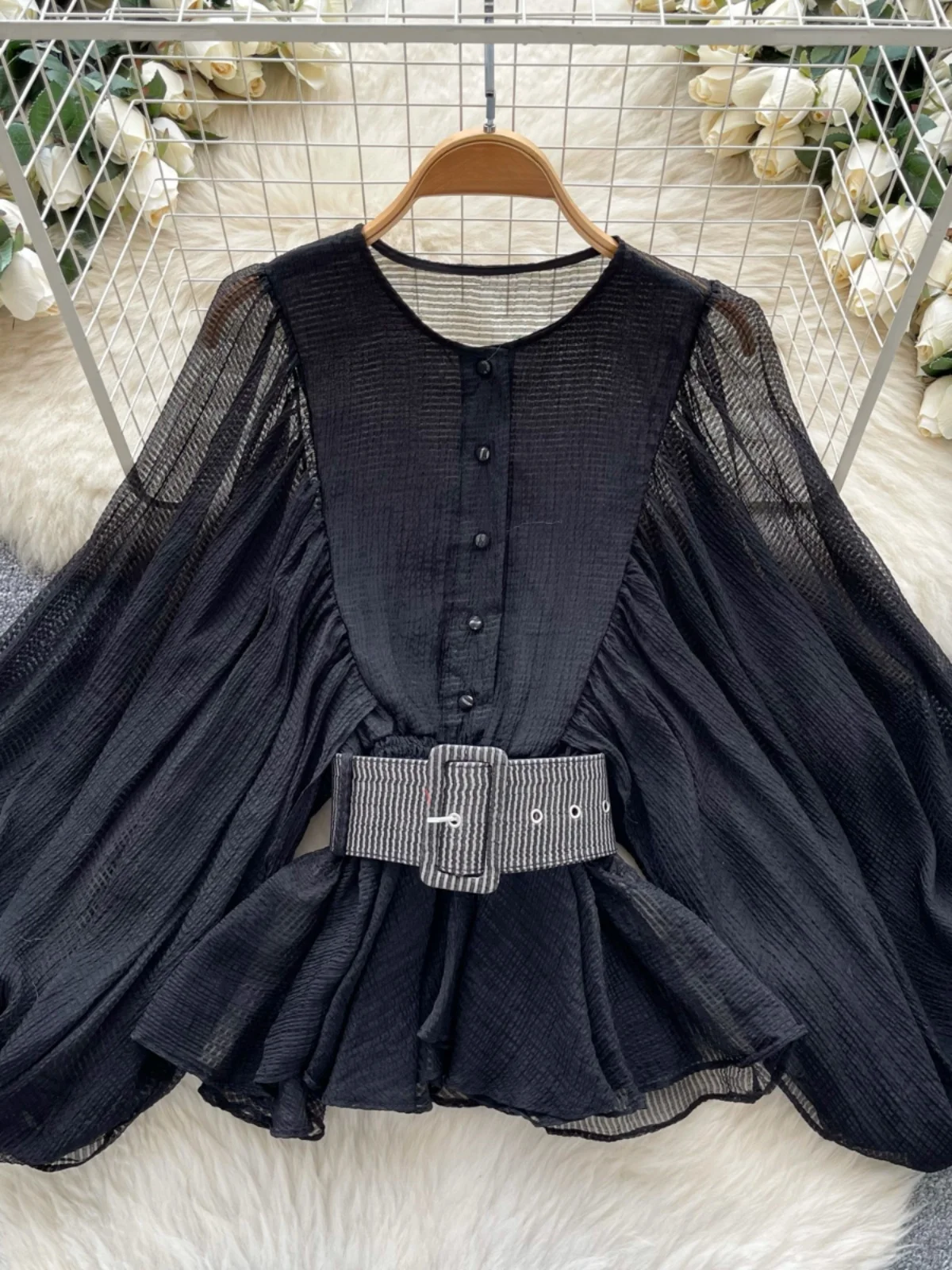 Cseta sin Mangas con Cuello Redondo y Cinturón para Mujer, Estilo Coreano, Hoada, Manga Larga, Estilo Cardigan, Moderna ...