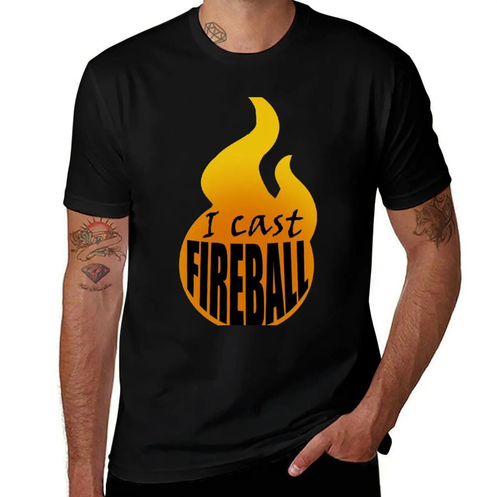 I Cast Fireball! T-Shirt Sports Casual Breathable Tee Shirt T-Shirt
