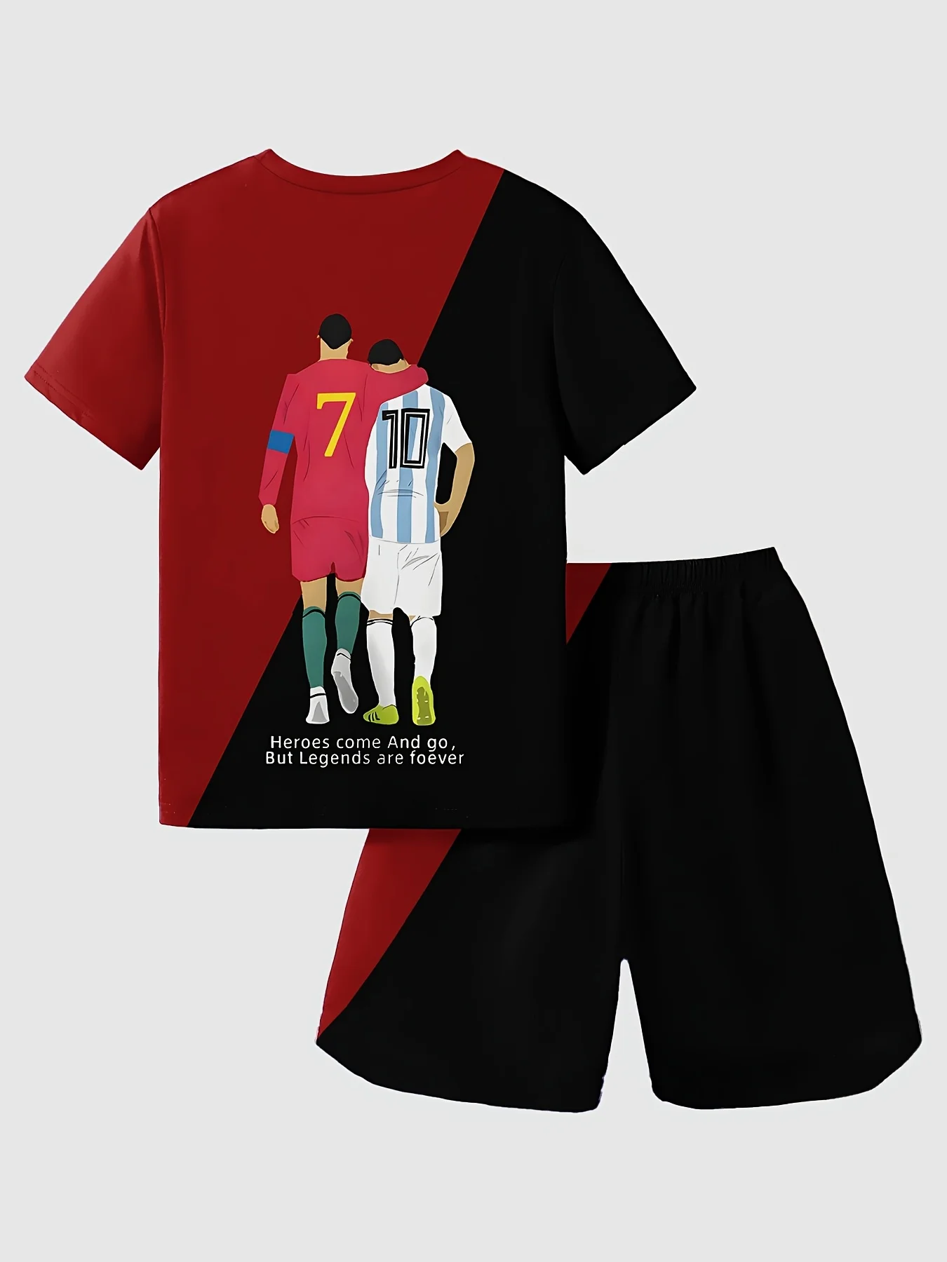 طقم أطفال صيفي جديد 2025 c Ronaldo CR7 طقم أطفال مريح وناعم وجيد التهوية وخفيف وغير ممل #4