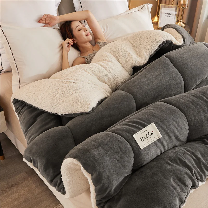 جديد رشاقته الحليب الصوف بطانية الشتاء الدافئة الاصطناعي لامب الكشمير المرجحة البطانيات للسرير لينة الدفء المعزي لحاف الأساسية #3