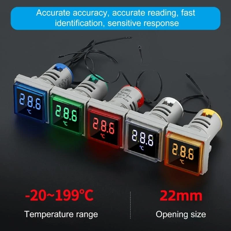220V -20-199'C Clear Display Square Gauge Untuk Penggunaan Kantor Rumah atau Laboratorium .Y1QB