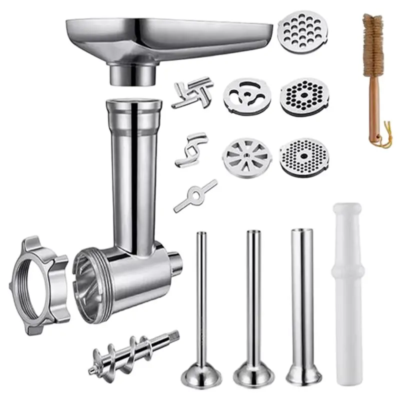 Image of A65T-Edelstahl-Mühlenaufsatz für Kitchenaid-Standmixer, langlebiges Fleischmühlenzubehör