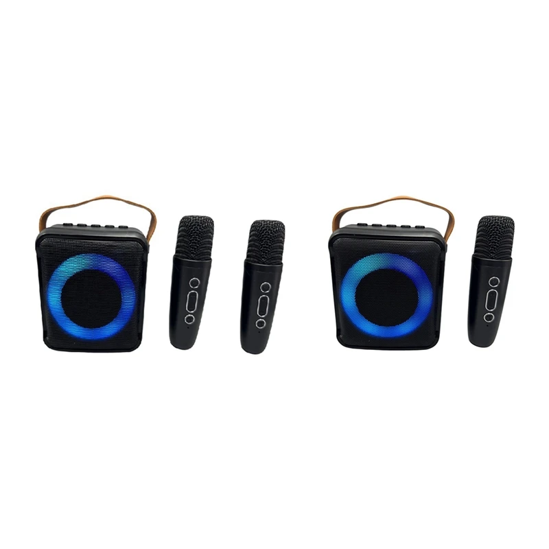 Multifunctional Bluetooth Audio Portable Microphone Colorful Led Atmosphere Lamp Home Karaoke Speaker