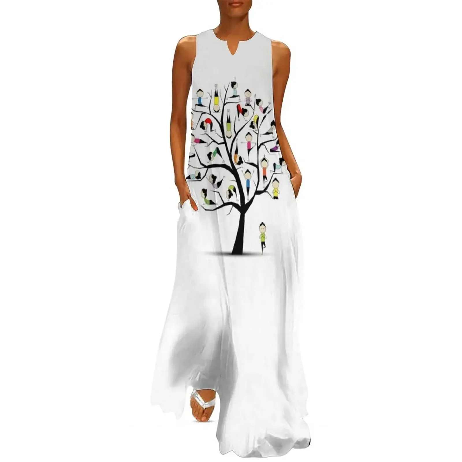 

Yoga practice, art tree concept. Asana set for yoga lover Long Dress dresses for prom dress for woman Dress