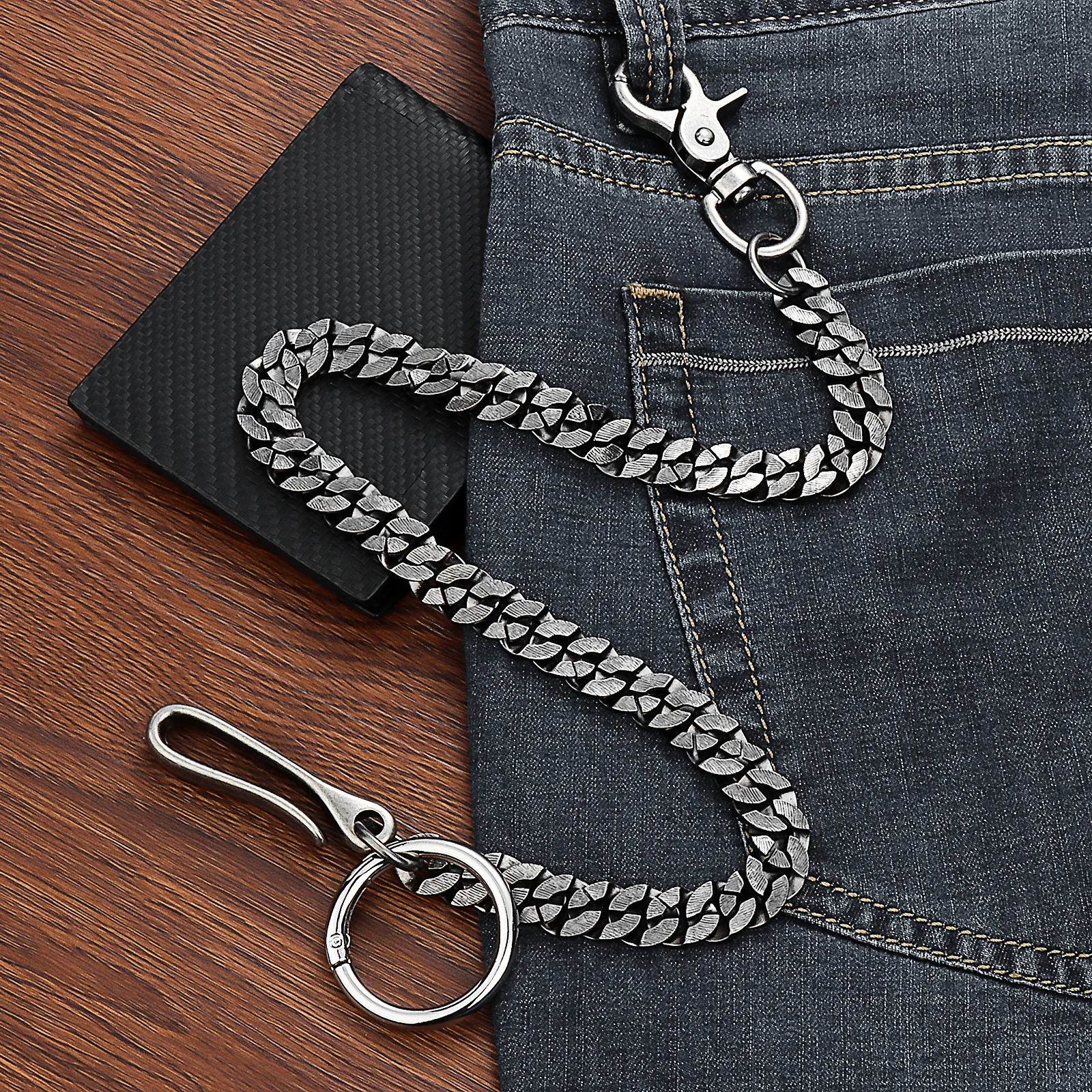 Metal Keychain Wallet Belt Chain for men women Waist Key Chain Wallet Jeans Hip-hop Pants Belt Chains Jewelry Accessories