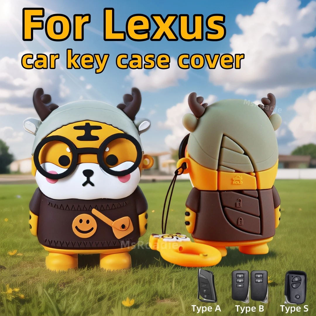 Cute Cartoon Tiger Key Case Cover Shell Fob For Lexus IS ES CT200H NX LX 250 300 350 450H 300H ES300h ES200 UX250h LS350 LS500h