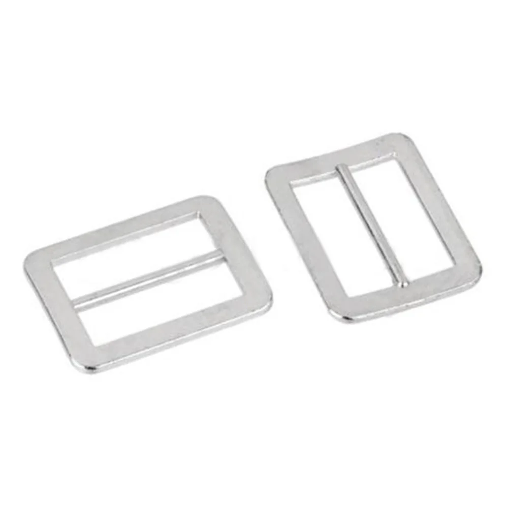 

10Pcs Metal Sliding Bars Buckle Sliders Silver Zinc Alloy Adjustable Strap Buckles for Webbing 25mm Collars Belts Backpack